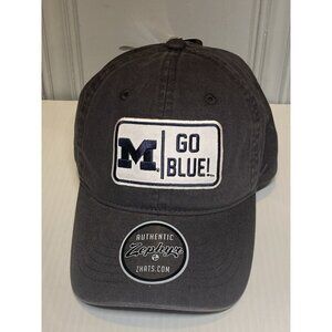 "M Go Blue" University Of Michigan Wolverines Gray Cap Hat New Strapback